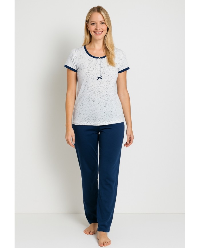 Pigiama donna estivo manica corta 100% cotone Vilfran 51349