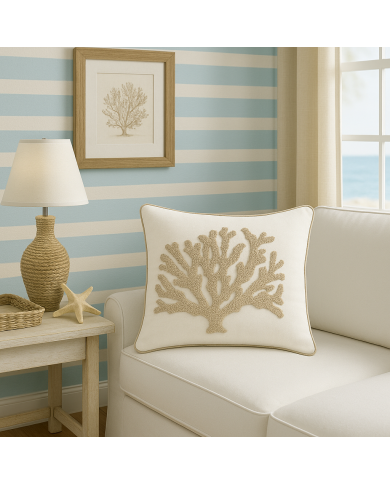 Fodera cuscino 45x45 Marea con corallo