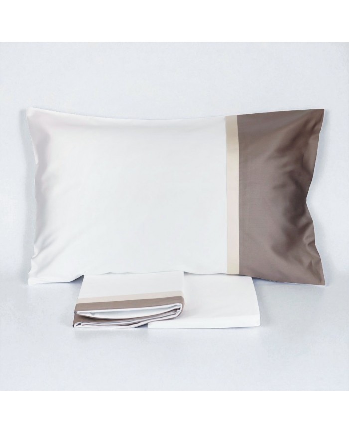 Completo lenzuola matrimoniale in raso di puro cotone Dondi art. Regal