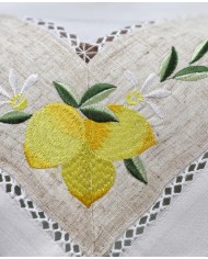 Centrotavola con ricamo limoni quadrato art. Desiree