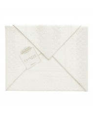 Completo lenzuola matrimoniale puro cotone con pizzo Sangallo - Dafne di Carezze