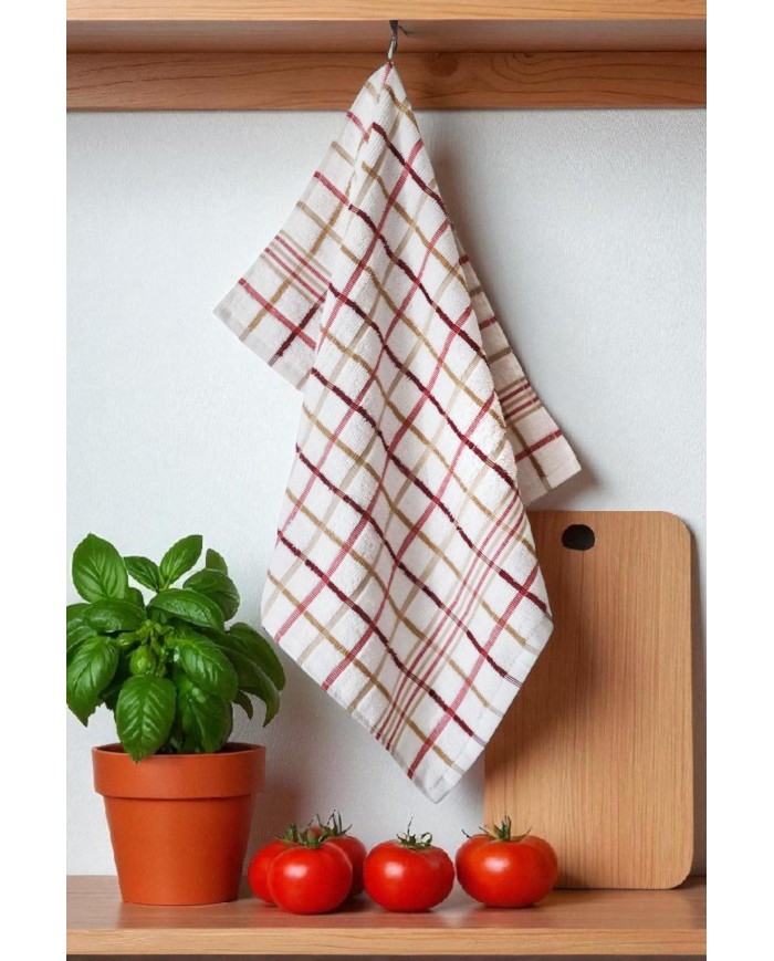 Set 4 strofinacci da cucina in spugna 100% cotone art. Monaco