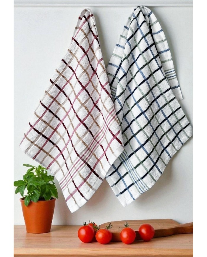 Set 4 strofinacci da cucina in spugna 100% cotone art. Monaco