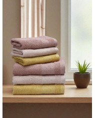 Set 3+3 asciugamani viso + ospite spugna 100% cotone Rebecca Home - Treccia