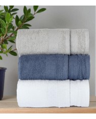 Set 3+3 asciugamani viso + ospite spugna 100% cotone Rebecca Home - Treccia