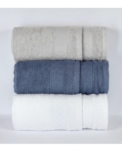 Set 3+3 asciugamani viso + ospite spugna 100% cotone Rebecca Home - Treccia