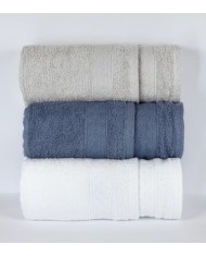 Set 3+3 asciugamani viso + ospite spugna 100% cotone Rebecca Home - Treccia