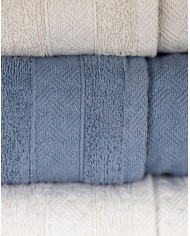 Set 3+3 asciugamani viso + ospite spugna 100% cotone Rebecca Home - Treccia