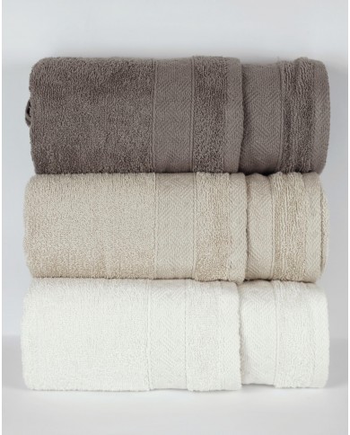 Set 3+3 asciugamani viso + ospite spugna 100% cotone Rebecca Home - Treccia