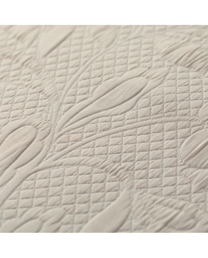 Copriletto trapuntato matrimoniale jacquard tinta unita Belor