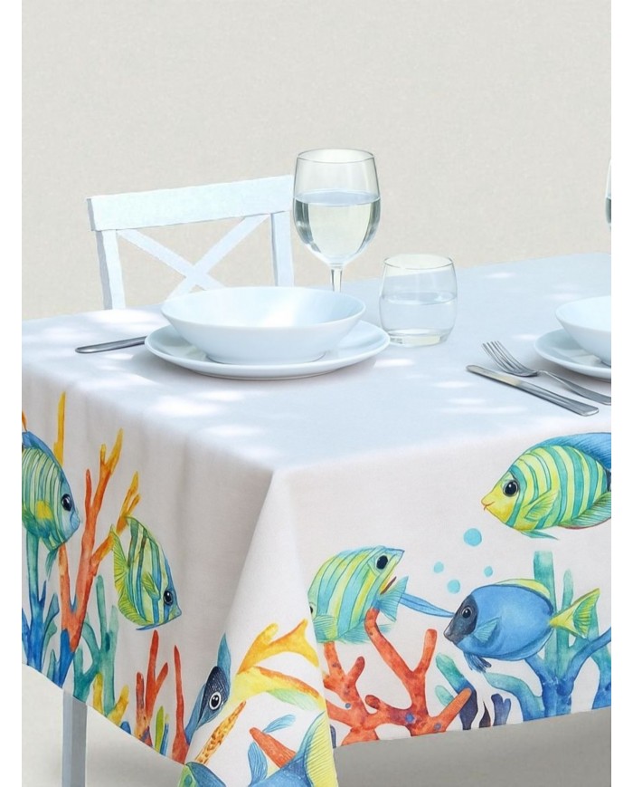 Tovaglia antimacchia premium - stampata digitale Kiki Mare var. 2 - MISURE VARIE