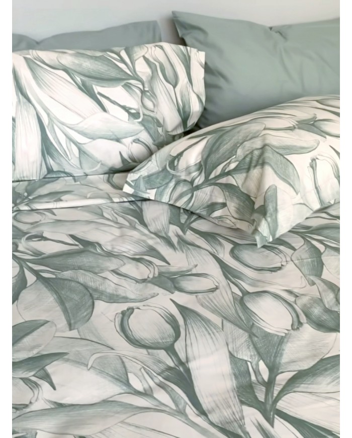 Completo lenzuola matrimoniale 100% cotone Maestri Cotonieri Olanda 4 federe