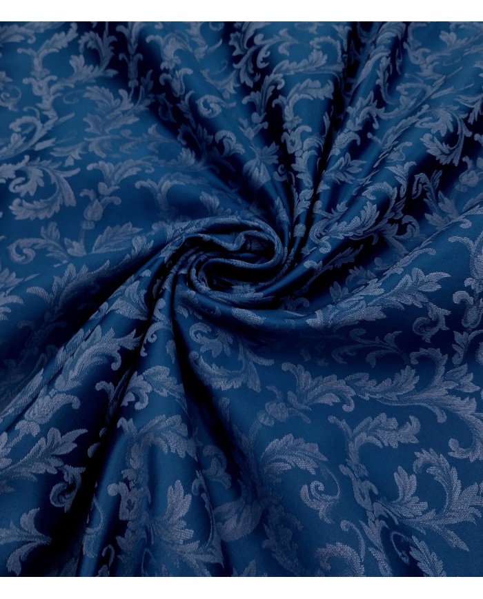 Tessuto RASO JACQUARD damascato Blu altezza 335