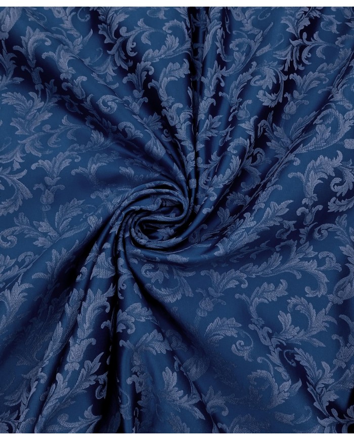Tessuto RASO JACQUARD damascato Blu altezza 335