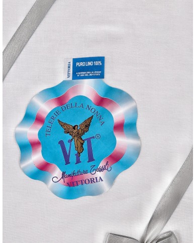 Lenzuolo sotto matrimoniale in puro lino con angoli Manifattura Tessile Vittoria - MADE IN ITALY