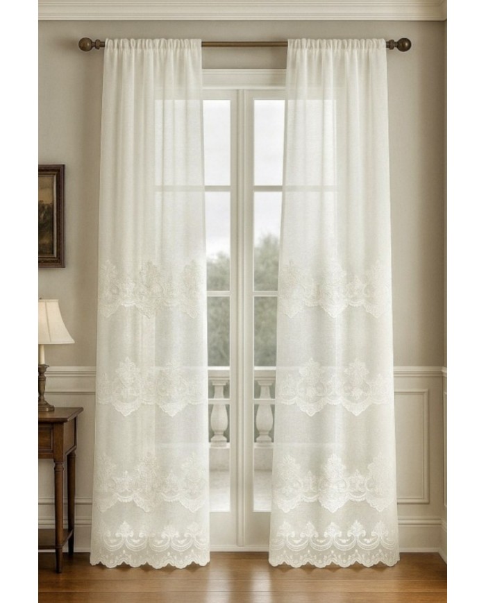 Tessuto per tende in pizzo rebrodè altezza 300cm art. TE9901