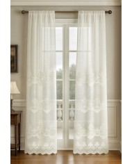 Tessuto per tende in pizzo rebrodè altezza 300cm art. Tracy Naturale