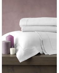 Completo lenzuola matrimoniali in puro lino orlo a giorno Maestri Cotonieri