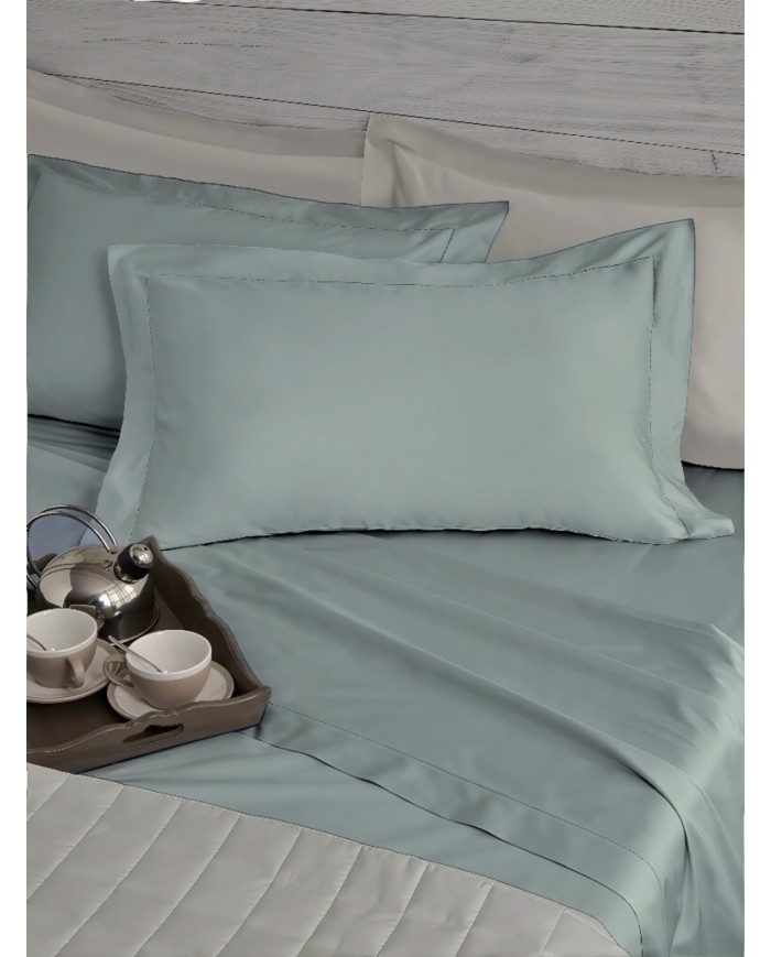 Completo Lenzuola matrimoniale in raso orlo a giorno Maestri Cotonieri