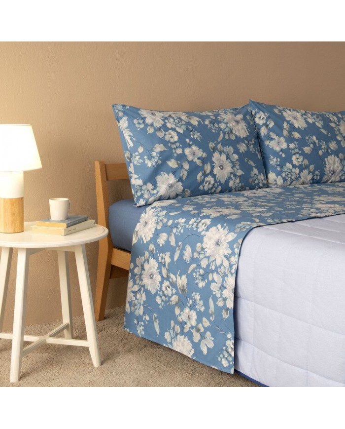 Completo lenzuola matrimoniale in percalle di cotone Zucchi art. Dalia