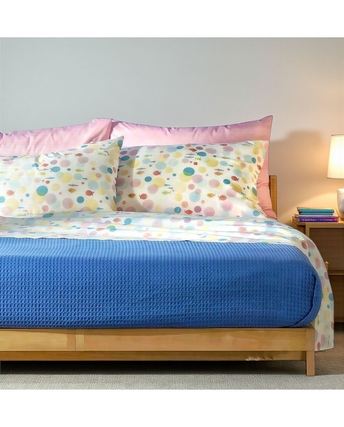 Lenzuola Bassetti letto singolo 100% cotone doppia federa art. Bubble