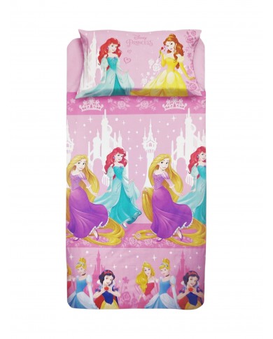 Completo lenzuola piazza e mezza 100% cotone Principesse Disney