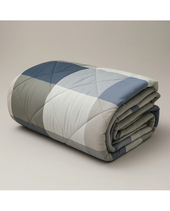 Trapunta stampata a quadri matrimoniale Casia