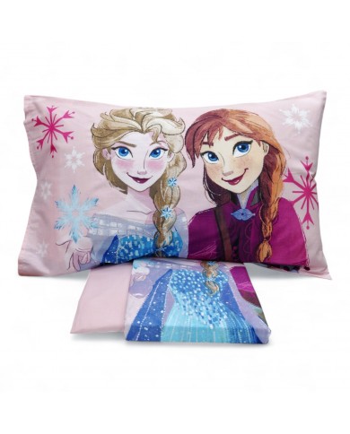 Completo lenzuola letto singolo 100% cotone Disney Frozen