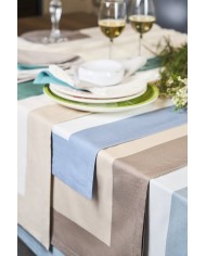 Tovaglia 12 posti 100% cotone con bordo a contrasto Neith Milù