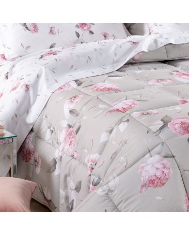 Trapunta matrimoniale in raso di cotone Caleffi - Bella Rosa