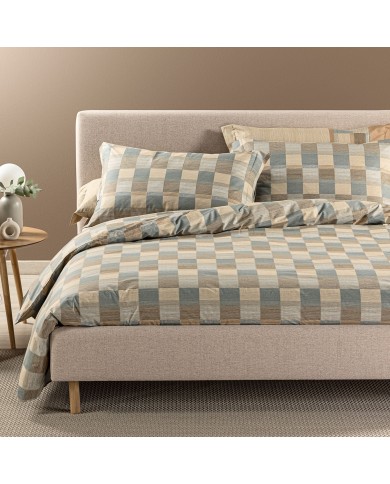 Completo copripiumino matrimoniale 100% cotone Caleffi Oslo