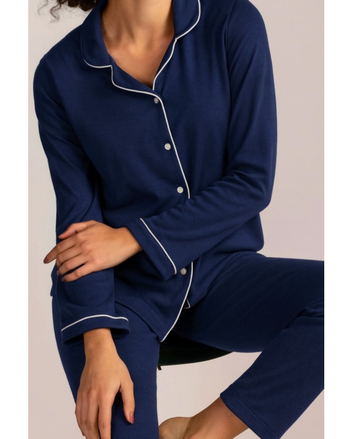 Pigiama donna invernale in caldo cotone taglio giacca Lunatica 42146