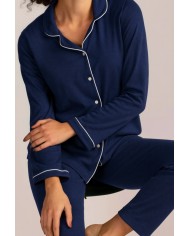 Pigiama donna invernale in caldo cotone taglio giacca Lunatica 42146