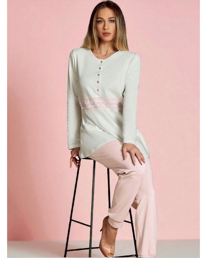 Pigiama donna in 100% caldo cotone Lunatica art. 52128