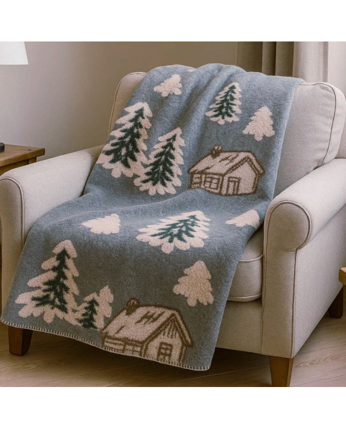 Plaid effetto lana cotta con fantasia 3D art. Land