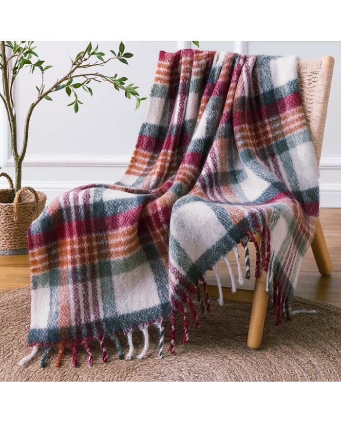 Plaid in tessuto mohair supersoft con frange art. Sweet