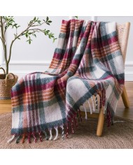 Plaid in tessuto mohair supersoft con frange art. Sweet