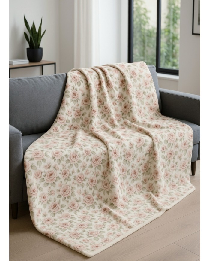 Luxury Plaid super soft con stampa digitale Bloom 210x240