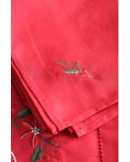 Servizio da tavola di Natale rosso ricamato cuori by Maison Prestige
