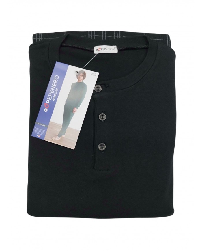 Pigiama uomo 100% caldo cotone Pepenero art. P1609 - MADE IN ITALY