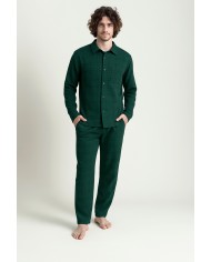 Pigiama uomo 100% caldo cotone aperto avanti Pepenero art. P1608 - MADE IN ITALY