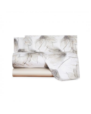 Completo lenzuola in raso di puro cotone Mirabello Abstract Flowers