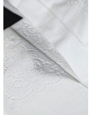 Parure lenzuola ricamo intaglio 100% cotone art 8684
