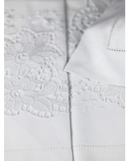 Parure lenzuola ricamo intaglio 100% cotone art 8684