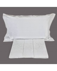 Parure lenzuola ricamo intaglio 100% cotone art 8684