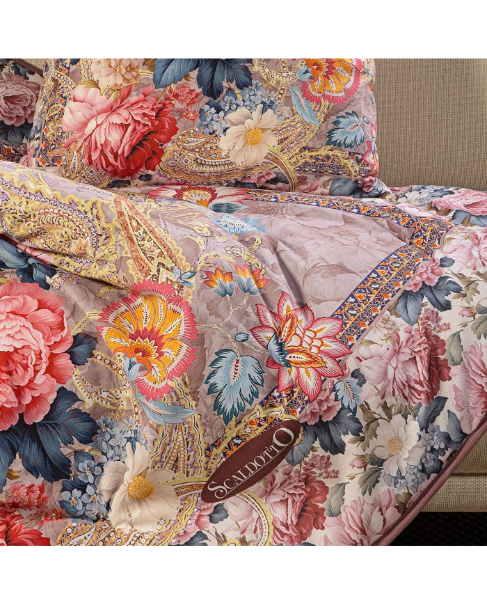 Scaldotto Caleffi 100% plaid trapuntato - FLORA