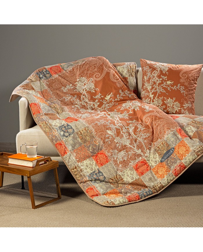 Scaldotto Caleffi 100% plaid trapuntato - Berry