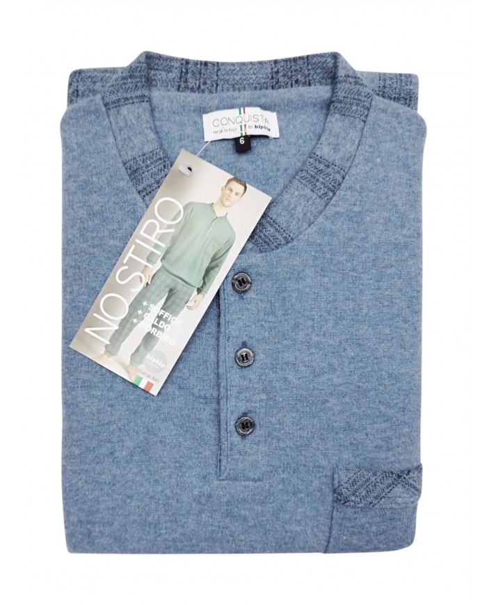 Pigiama uomo serafino in caldo punto milano Bip Bip Conquista 7263