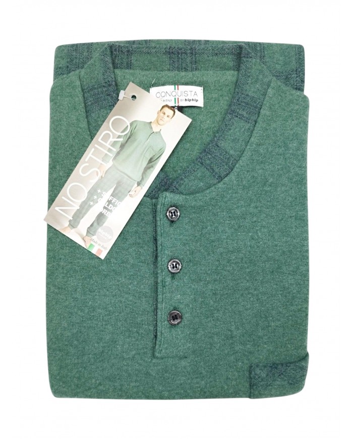 Pigiama uomo serafino in caldo punto milano Bip Bip Conquista 7263