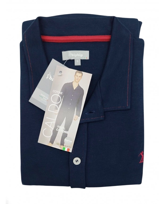 Pigiama uomo 100% caldo cotone aperto Bip Bip 6775 - Made in Italy